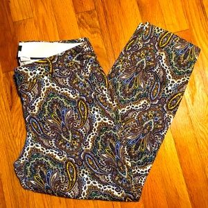 J. Crew City Fit patterned cropped pants